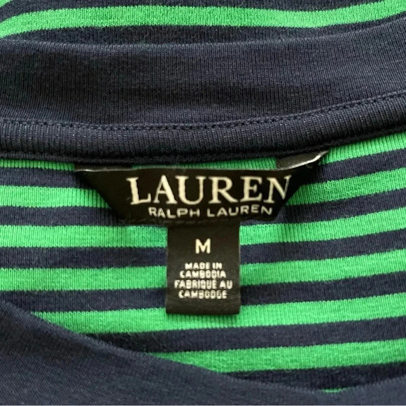 Lauren Ralph Lauren Striped Button-Shoulder Top - Picture 5 of 11